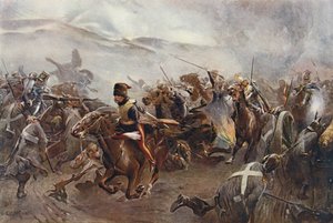 La carga de la Brigada Ligera en la Batalla de Balaclava el 25 de octubre de 1854, ilustración de 